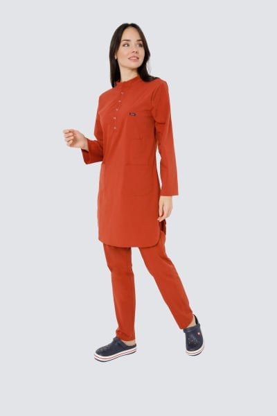 Kiremit Likralı Tesettür Takım Forma