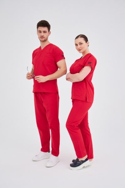 Kırmızı Terikoton Cerrahi Takım Forma