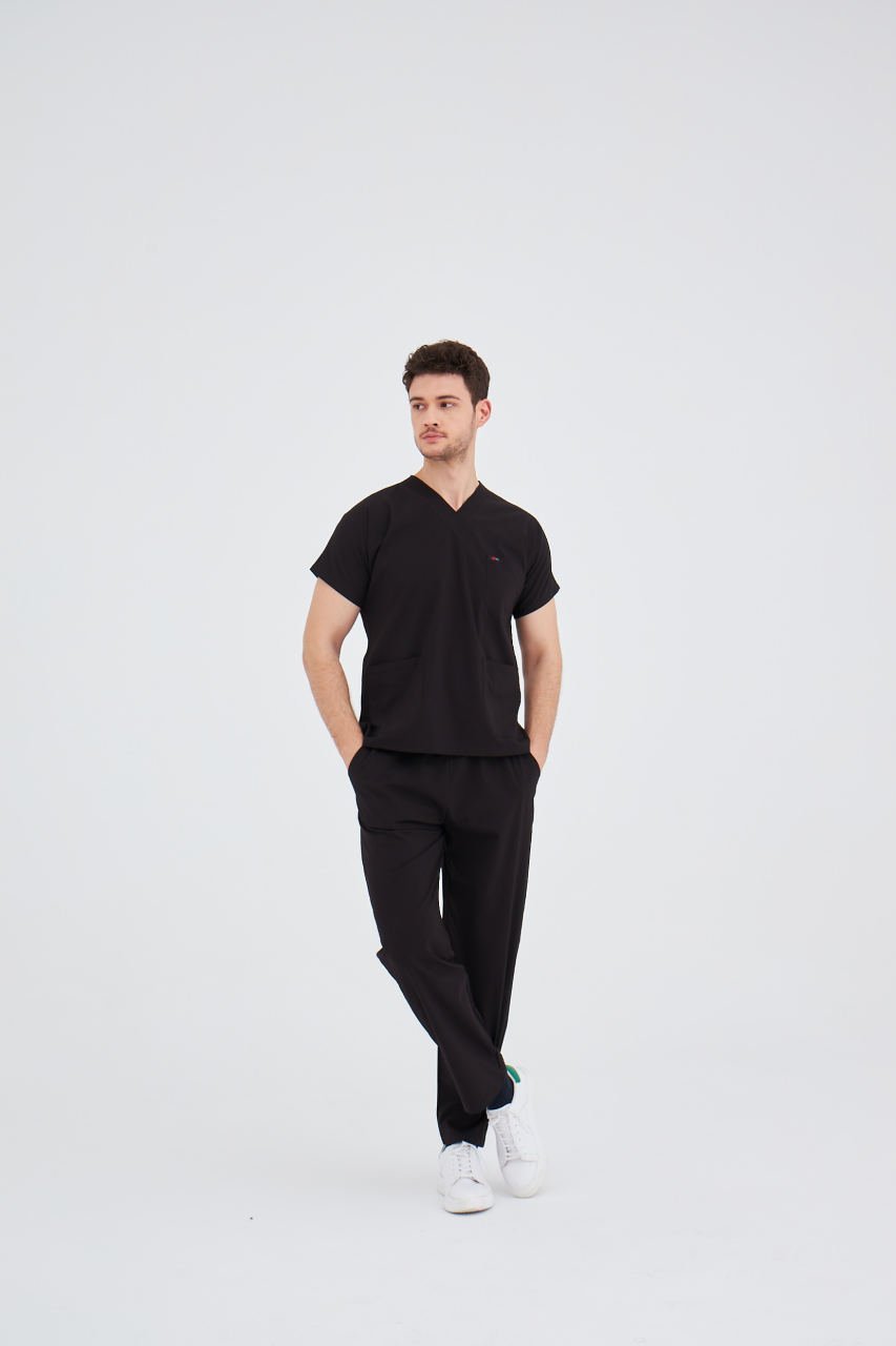Siyah Likralı Cerrahi Takım Forma