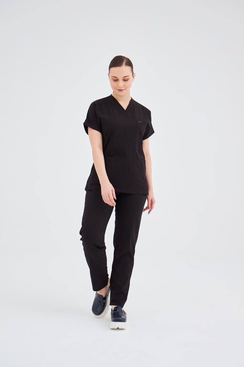 Siyah Likralı Cerrahi Takım Forma