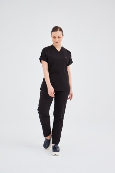 Siyah Likralı Cerrahi Takım Forma