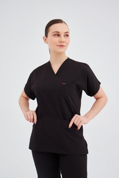 Siyah Likralı Cerrahi Takım Forma