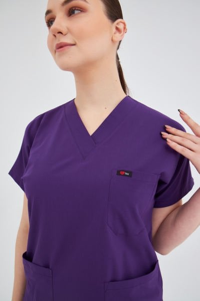 Mor Likralı Cerrahi Tek Üst