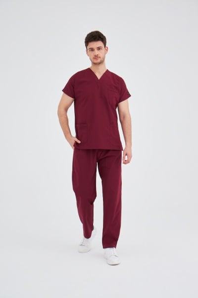 Bordo Likra Plus Cerrahi Takım Forma