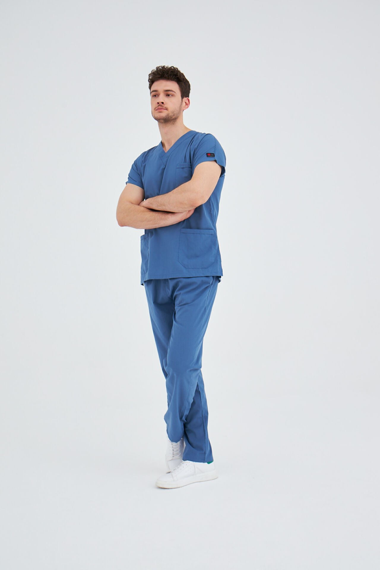 İndigo Mavi Likralı Cerrahi Takım Forma