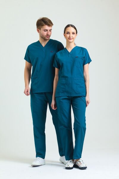 Petrol Yeşili Terikoton Cerrahi  Takım Forma