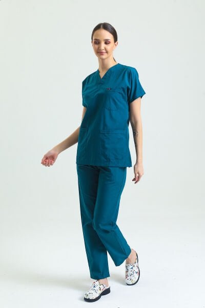 Petrol Yeşili Terikoton Cerrahi  Takım Forma