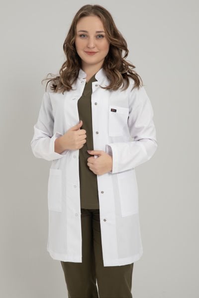 Beyaz Orta Boy Hakim Yaka Visit Önlük