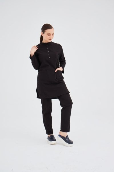 Siyah Likralı Tesettür Tek Üst