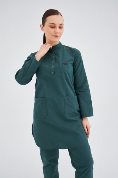 Ördek Yeşili Terikoton Tesettür Takım Forma