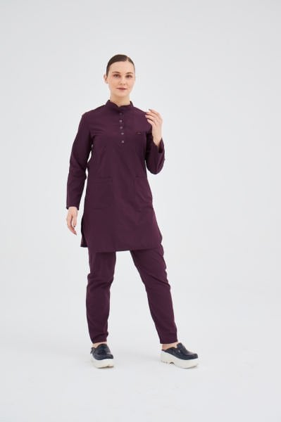 Mürdüm Terikoton Tesettür Takım Forma