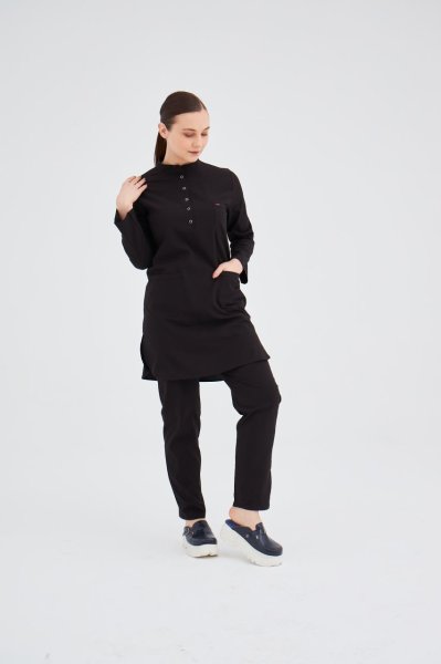 Siyah Terikoton Tesettür Tek Üst