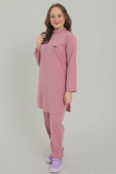 Gül Kurusu Likralı Tesettür Takım Forma