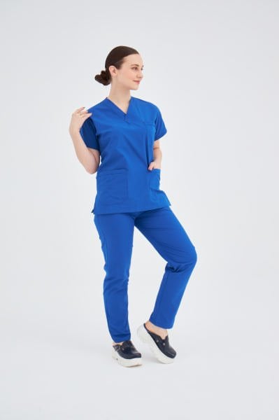 Saks Mavisi Likralı Cerrahi Takım Forma