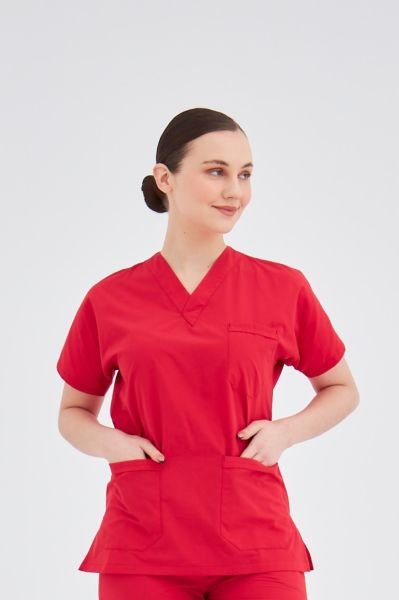 Kırmızı Terikoton Cerrahi Tek Üst