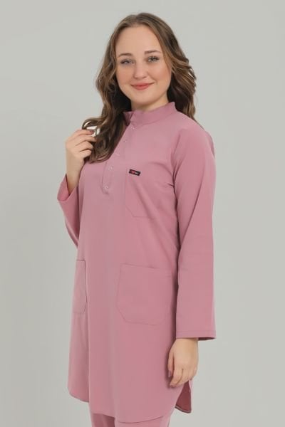 Gül Kurusu Likralı Tesettür Tek Üst