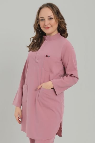 Gül Kurusu Likralı Tesettür Tek Üst