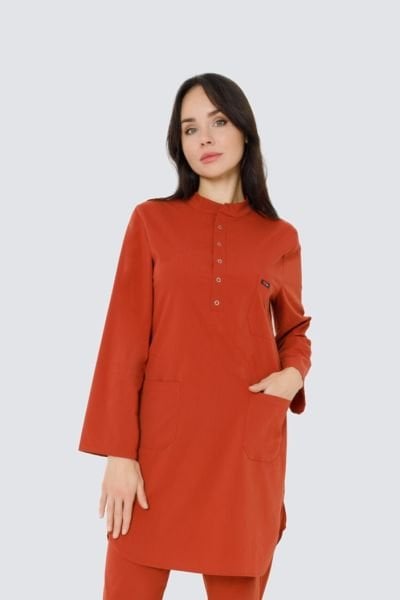 Kiremit Likralı Tesettür Tek Üst