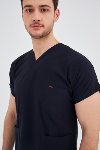 Lacivert Terikoton Cerrahi Tek Üst