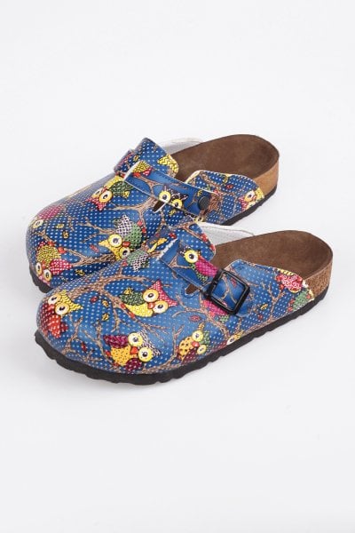 Mantar Taban Baykuş Lacivert Terlik