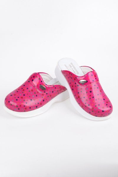 Fuşya Puantiyeli Ortopedik Sabo Terlik