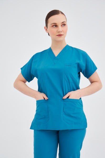 Petrol Mavisi Terikoton Cerrahi Tek Üst