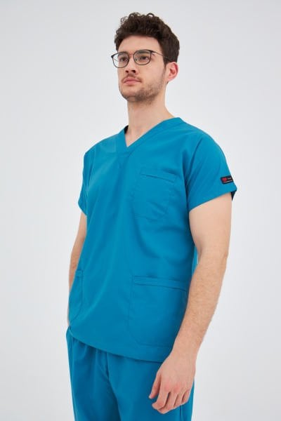 Petrol Mavisi Terikoton Cerrahi Tek Üst