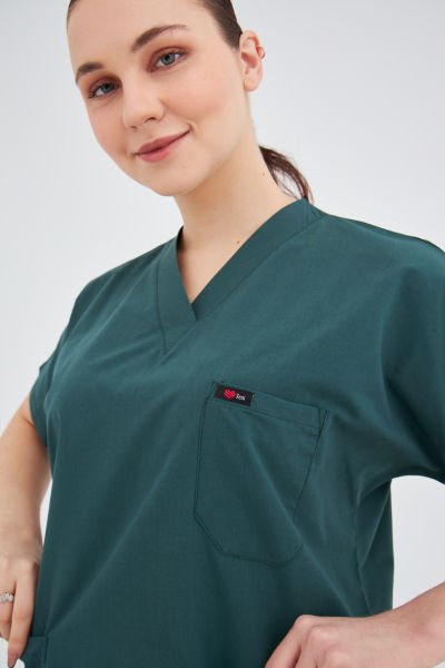 Ördek Yeşili Terikoton Cerrahi Tek Üst