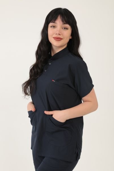 Lacivert Likralı Yeni Lüks Tek Üst