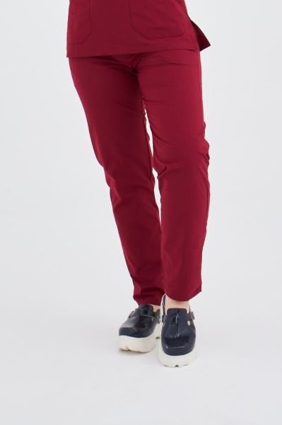 Bordo Likra Plus Pantolon