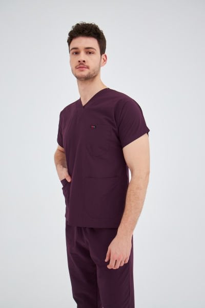 Mürdüm Likralı Cerrahi Tek Üst