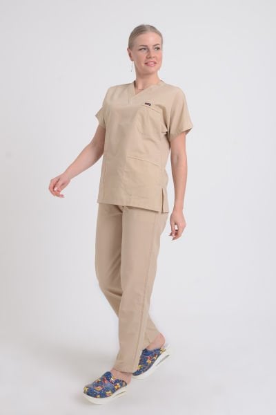 Bej Terikoton Cerrahi Takım Forma