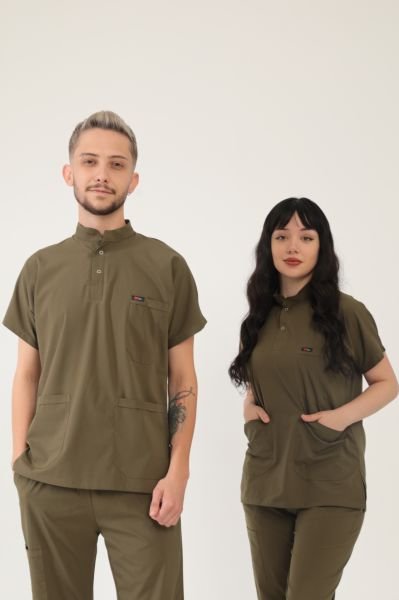 Haki Likralı Yeni Lüks Tek Üst