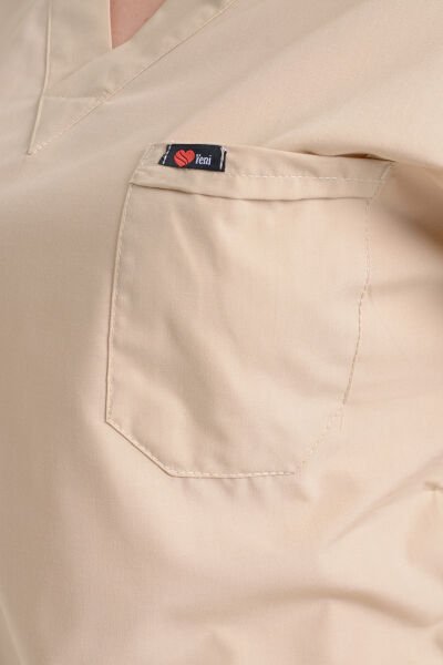 Bej Terikoton Cerrahi Tek Üst