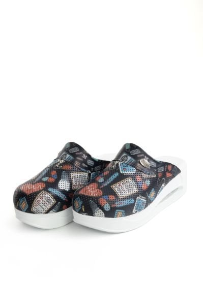 Air Lacivert Hastane Desen Ortopedik Sabo Terlik