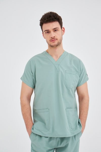 Limon Yeşili Likralı Cerrahi Tek Üst