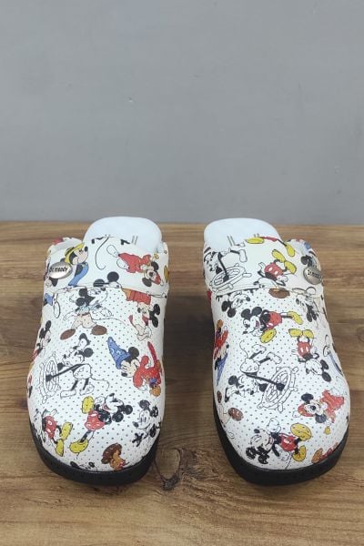 Dolgu Topuk Mickey Mouse Desen Ortopedik Sabo