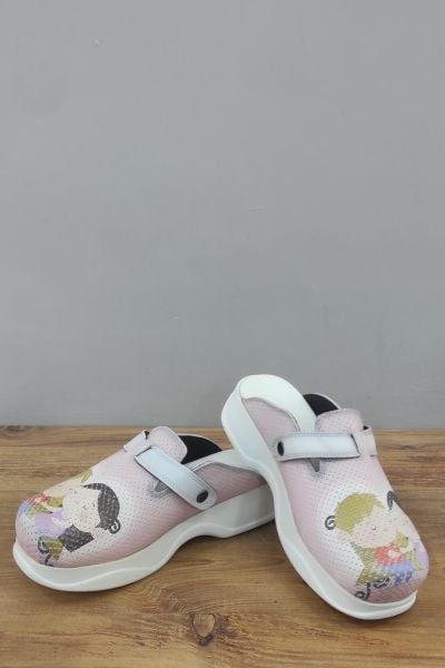 Mutlu Çift  Desenli Ortopedik Sabo Terlik