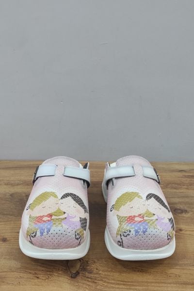 Mutlu Çift  Desenli Ortopedik Sabo Terlik