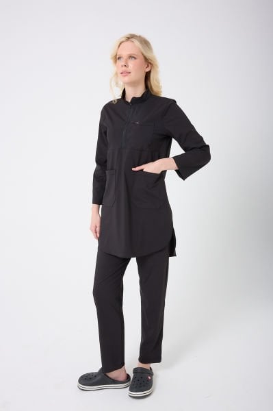 Siyah Likra Plus Tesettür Takım