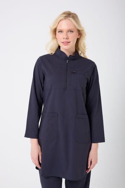 Lacivert Likra Plus Tesettür Takım