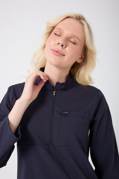 Lacivert Likra Plus Tesettür Tek Üst