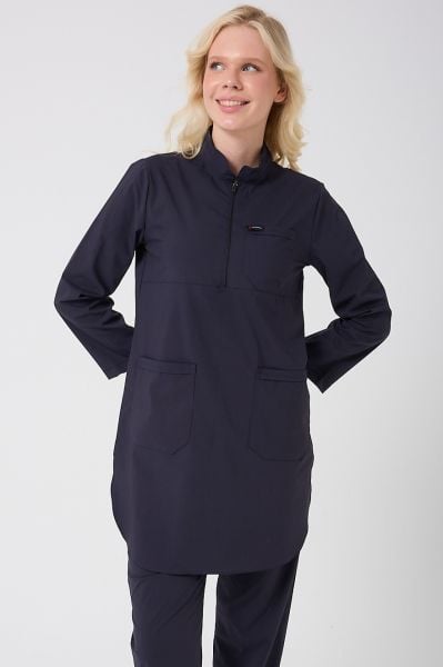 Lacivert Likra Plus Tesettür Tek Üst